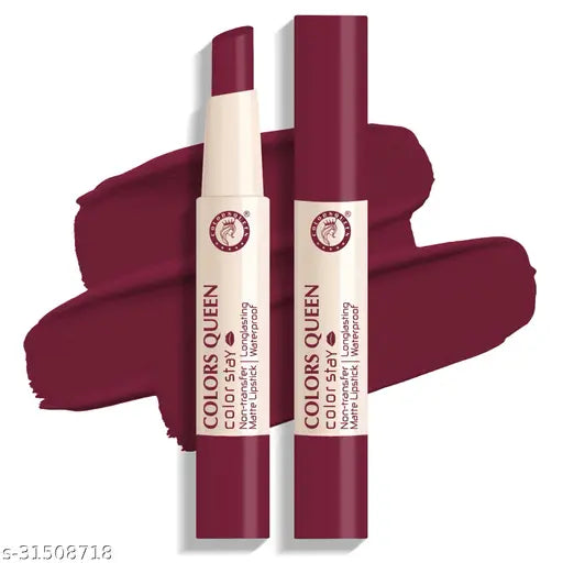 Colors Queen Color Stay Long Lasting Matte Lipstick for Women (Rich Maroon, 2.1 g)