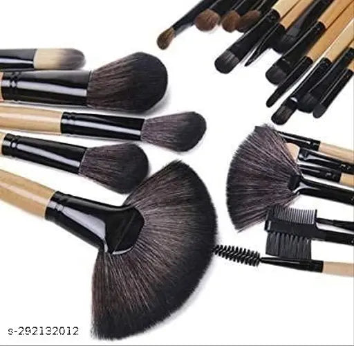 pack of 24 lather makeup brushes with pouch