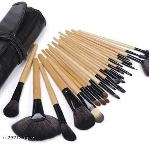 pack of 24 lather makeup brushes with pouch