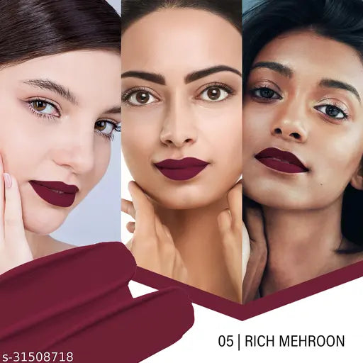 Colors Queen Color Stay Long Lasting Matte Lipstick for Women (Rich Maroon, 2.1 g)