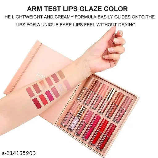 Handiayan Lipstick Set of 12 Matte Velvet Mini Liquid Lipstick Set for Women - Long Lasting, Waterproof Lip Gloss Combo