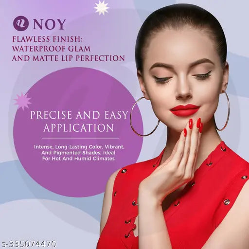 NOY 4 Waterproof & Smudge-Proof Matte Liquid Lipstick Essentials #YN177